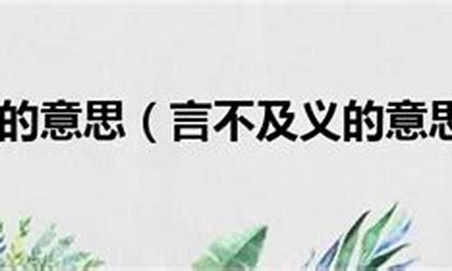 言不及义的意思-言不及义