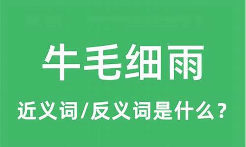 牛毛细雨的反义词-成语牛毛细雨的意思