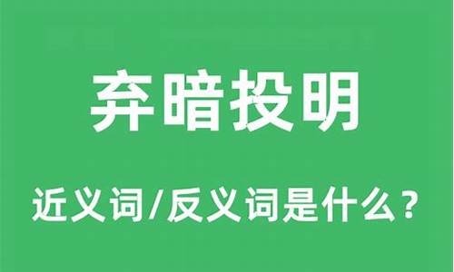 弃暗投明指的哪个生肖-弃暗投明的意思是什么生肖